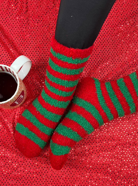 Cozy Season Striped Fuzzy Socks