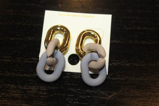 Gold and Pastel Chain Earrings